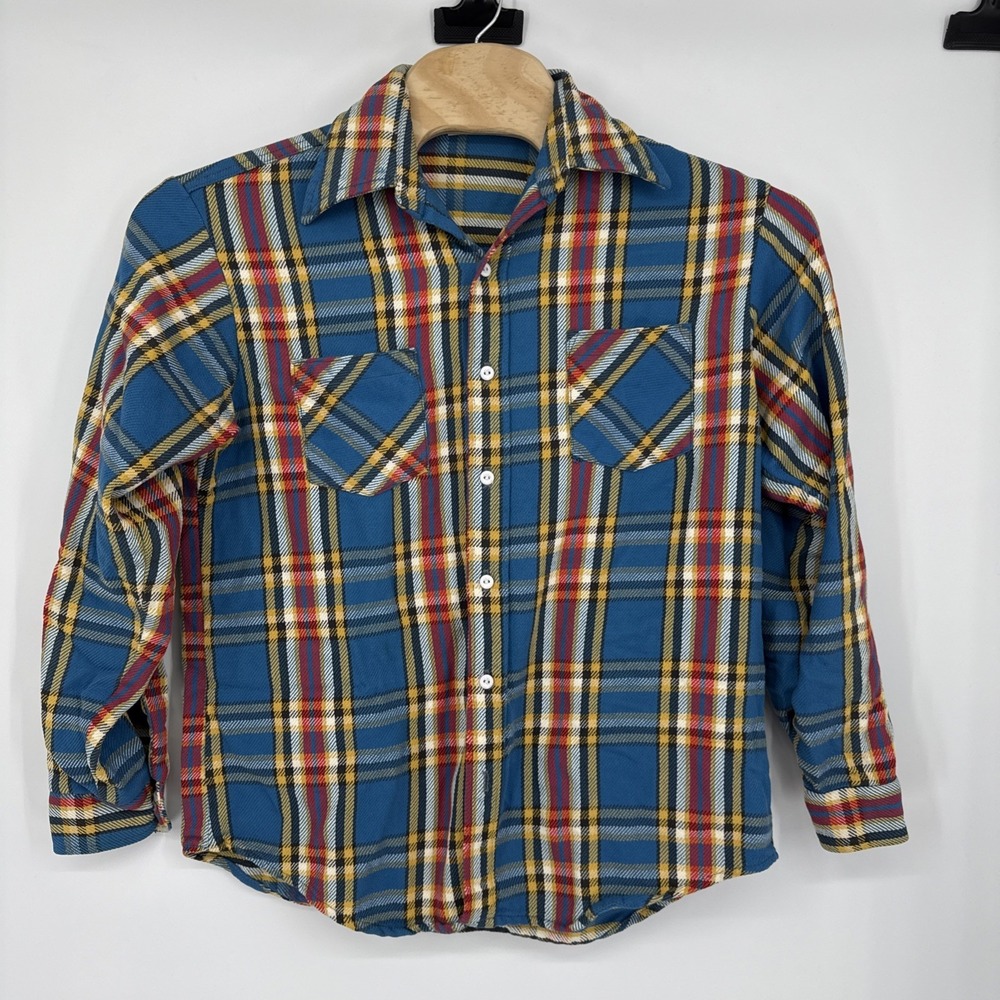 True Vtg 70s JCPenney Big Mac Flannel Shirt Large Tall Men's Heritage Work Wear